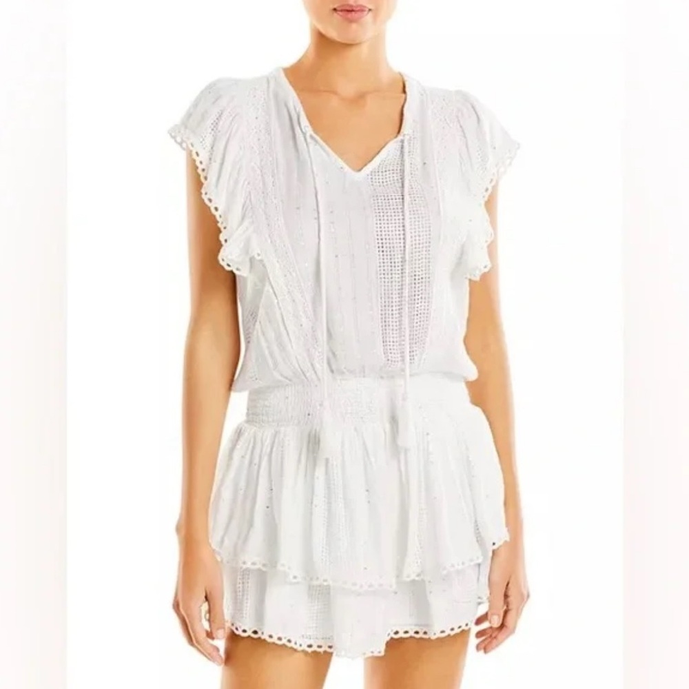 Surf Gypsy White Mini Dress with imbedded sparkle details